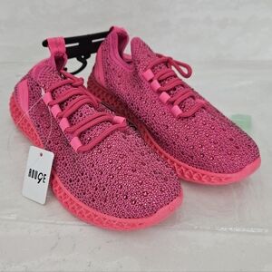 Rouge Hot Pink Jeweled Athletic Sneakers Size 8.5